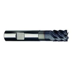 3/8" Dia. - 1/2" LOC - 2-1/2" OAL - .030 Radius 6 FL Carbide S/E HP End Mill-TiAlN-x - Americas Industrial Supply