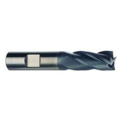 1/4 Dia. x 2-1/2 Overall Length 4-Flute .015 C/R Solid Carbide SE End Mill-Round Shank-Center Cut-AlTiN - Americas Industrial Supply