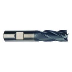 3/8 Dia. x 2-1/2 Overall Length 4-Flute .045 C/R Solid Carbide SE End Mill-Round Shank-Center Cut-AlTiN - Americas Industrial Supply