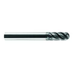 1/2" Dia. - 2-1/8" LOC - 4 OAL Ball Nose 5 FL Carbide S/E HP End Mill-AlCrN-X - Americas Industrial Supply