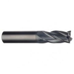 3/4 Dia. x 4 Overall Length 4-Flute Square End Solid Carbide SE End Mill-Round Shank-Center Cut-AlTiN - Americas Industrial Supply
