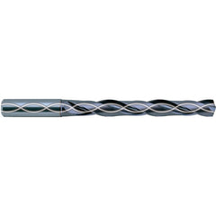 I Dia. x 8 mm Shank × 53 mm Flute Length × 91 mm OAL, 5xD, 140°, TiAlN, 2 Flute, External Coolant, Straight Solid Carbide Drill - Exact Industrial Supply
