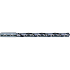 19.5 mm Dia. × 20 mm Shank × 243 mm Flute Length × 190 mm OAL, 8xD, 140°, TiAlN, 2 Flute, Coolant Thru, Straight Solid Carbide Drill