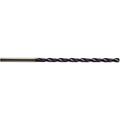 8.2 mm Dia. × 9 mm Shank × 111 mm Flute Length × 169 mm OAL, 10xD, 140°, TiAlN, 2 Flute, Coolant Thru, Solid Carbide Drill