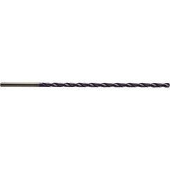 3.4 mm Dia. × 6 mm Shank × 99 mm Flute Length × 139 mm OAL, 25xD, 140°, TiAlN, 2 Flute, Coolant Thru, Solid Carbide Drill