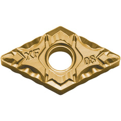 DNMG 431 XF CCX, 1/64″ Corner Radius, 3/16″ Thick, 1/2″ Inscribed Circle,  TiCl2O3/Tin, 55 Degree Diamond, Turning Indexable Insert