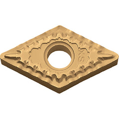 DNMG 432 XS CA525, 1/32″ Corner Radius, 3/16″ Thick, 1/2″ Inscribed Circle, TiCnulll2O3/TiN, Diamond, Turning Indexable Insert - Exact Industrial Supply