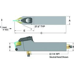 ADDPNN12-3B - 3/4 x 3/4" Neutral Toolholder - Americas Industrial Supply