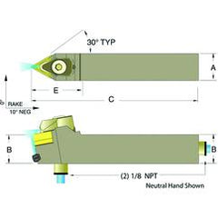 ADTENN12-4B 3/4 x 3/4" Neutral Toolholder - Americas Industrial Supply