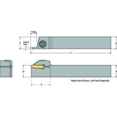 DETGFR12-030C-S09 Right Hand Non-Coolant Toolholder for Turning, Grooving and Partoff - Americas Industrial Supply