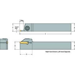 DETGFR12-030C-S09 Right Hand Non-Coolant Toolholder for Turning, Grooving and Partoff - Americas Industrial Supply
