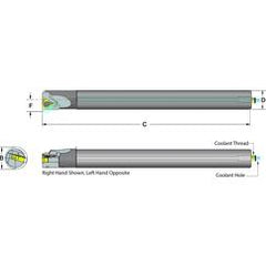 .625 Shank Coolant Thru Boring Bar- for 16IR A60 Style Inserts - Americas Industrial Supply