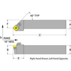 MSSNR20-6D - RH 1-1/4 x 1-1/4 Turning Tool Holder - Americas Industrial Supply