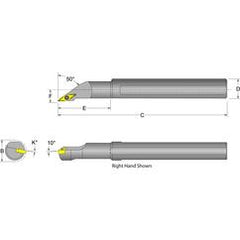 S10S-SVMCR-2 Right Hand 5/8 Shank Indexable Boring Bar - Americas Industrial Supply