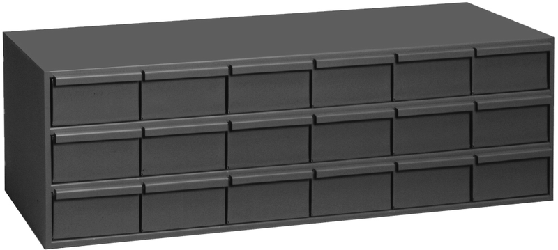 11-5/8" Deep - Steel - 18 Drawer Cabinet - for small part storage - Gray - Americas Industrial Supply