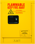4 Gallon - All Welded - FM Approved - Flammable Safety Cabinet - Manual Doors - 1 Shelf - Safety Yellow - Americas Industrial Supply