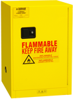 12 Gallon - All Welded - FM Approved - Flammable Safety Cabinet - Manual Doors - 1 Shelf - Safety Yellow - Americas Industrial Supply