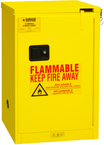 12 Gallon - All Welded - FM Approved - Flammable Safety Cabinet - Self-closing Doors - 1 Shelf - Safety Yellow - Americas Industrial Supply