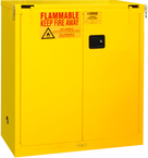 30 Gallon - All welded - FM Approved - Flammable Safety Cabinet - Self-closing Doors - 1 Shelf - Safety Yellow - Americas Industrial Supply