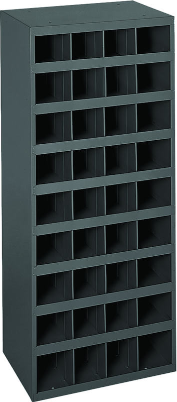 12" Deep Bin - Steel - Cabinet - 36 opening bin - for small part storage - Gray - Americas Industrial Supply