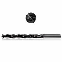 0.2165 mm Dia. × 6 mm Shank × 28 mm Flute Length × 66 mm OAL, 3xD, 140°, Varianta Supral, 2 Flute, Coolant Thru, h6, Cylindrical, Solid Carbide Drill