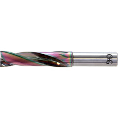 12.4 mm Dia. × 12 mm Shank × 56 mm Flute Length × 100 mm OAL, 2xD, EgiAs, 2 Flute, No, Solid Carbide Drill - Exact Industrial Supply