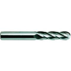 1/8 X 1/8 X 3/4 X 2-1/4 4Fl Long. SE Ball . CBD TiAlN-Futura Coated - Americas Industrial Supply