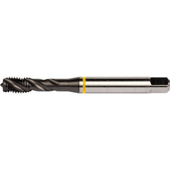 M18x1.5 HSS-E PM 4 Flute 6H 40 Degree Yellow Shark Machine Tap Spiral Flute-TiAlN/Top E-code # E764M18X1.5 - Exact Industrial Supply
