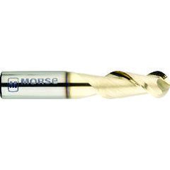 3/8" Dia. - 1" LOC - 2-1/2" OAL - .007 - .010 Radius 3 FL Carbide S/E HP End Mill-Bright - Americas Industrial Supply