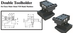 Double Toolholder - Standard (Top) (For Emco Maier 16mm VDI Shank Machines) - Part #: CNC86 E41.1616 - Americas Industrial Supply