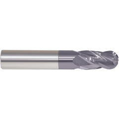 3/16″ Dia. × 3/16″ Shank × 5/8″ DOC × 2″ OAL, Carbide AlTiN, 4 Flute, Ballnose End Mill Series/List #5942T - Exact Industrial Supply
