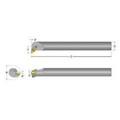 S32V-MDUNL-4 Left Hand 2" Shank Indexable Boring Bar - Americas Industrial Supply