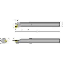 S12S-SDUCL-3 Left Hand 3/4 Shank Indexable Boring Bar - Americas Industrial Supply