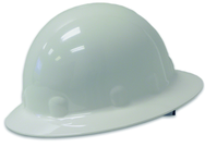 White Hard Hat with Brim - 8 Pt Ratchet - Americas Industrial Supply