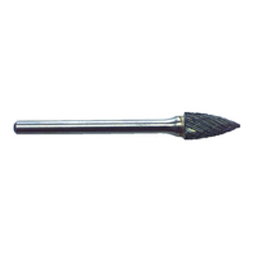 R21 1/4 × 1/2 × 1/8″ SH - Sgl Cut Tapered Pt End - CBD - Burr - Americas Industrial Supply