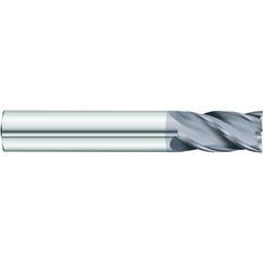 3/16 x 3/16 x 5/8 x 2 OAL .010 C/R 4 Flute Carbide End Mill - Round Shank-AlCrN Coated - Americas Industrial Supply