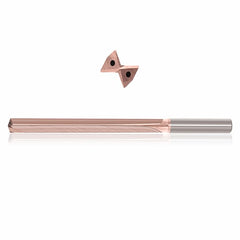 0.4375 mm Dia. × 12 mm Shank × 156 mm Flute Length × 204 mm OAL, 12xD, 130°, ZircoPlus, 2 Flute, Coolant Thru, h6, Cylindrical, Solid Carbide Drill