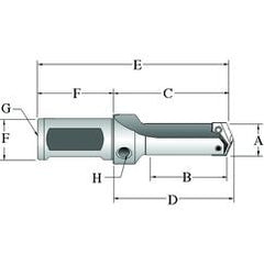 21005S-20FM Flanged T-A® Spade Blade Holder - Straight Flute- Series 0.5 - Americas Industrial Supply