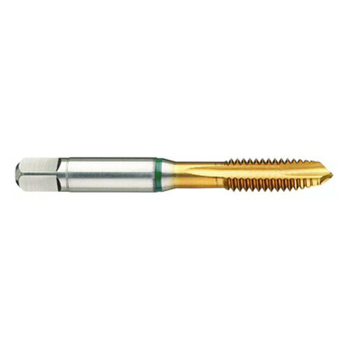 ‎1/4-20 3FL 2B Cobalt Spiral Point Plug Green Ring Tap-TiN - Americas Industrial Supply