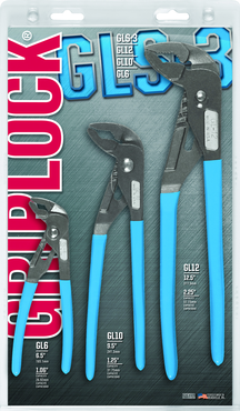 Channellock Griplock Plier Set -- #GLS3; 3 Pieces; Includes: 6"; 10" & 12" - Americas Industrial Supply