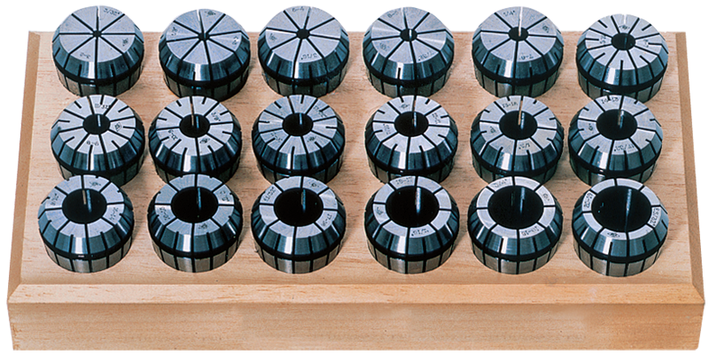 10 Pc. Collet Set - .5mm- 10mm ER16 Style - Round Opening - Americas Industrial Supply