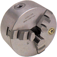 Scroll Lathe Chuck - 4" Plain Mount; 3-Jaw; Solid Jaw - Americas Industrial Supply