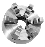 Ajust-Tru+ Universal Chuck - 4" Plain Mount; 6-Jaw; Solid Jaw - Americas Industrial Supply