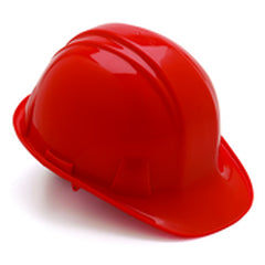 4 Point Ratchet Hard Hat, Red - Americas Industrial Supply