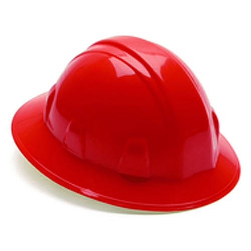 Hard Hat - Red Full Brim 4 Point Ratchet Style - Americas Industrial Supply
