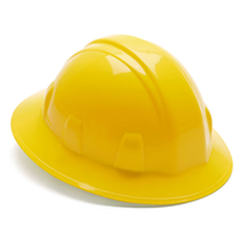 Hard Hat - Yellow Full Brim 4 Point Ratchet Style - Americas Industrial Supply