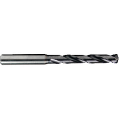 7.1 mm Dia. × 8 mm Shank × 53 mm Flute Length × 91 mm OAL, 5xD, TiAlN, 2xD Flute, Coolant Thru, H6 Solid Carbide Drill - Exact Industrial Supply