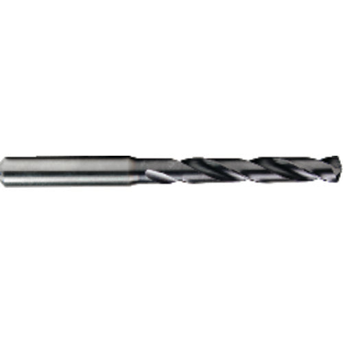 4.6 mm Dia. × 6 mm Shank × 36 mm Flute Length × 74 mm OAL, 5xD, TiAlN, 2xD Flute, Coolant Thru, H6 Solid Carbide Drill - Exact Industrial Supply