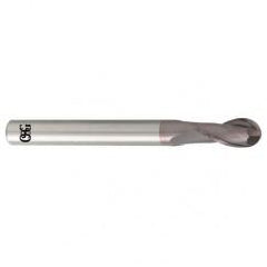 2mm Dia. - 50mm OAL - Carbide - Ball End HP End Mill-2 FL - Americas Industrial Supply