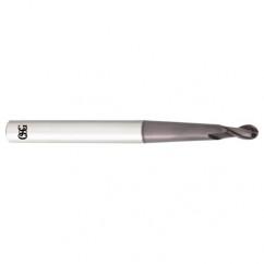 3mm Dia. - 70mm OAL - Carbide - Ball End HP End Mill-2 FL - Americas Industrial Supply